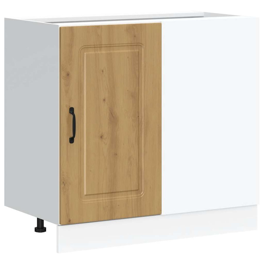 Keuken onderkast Kalmar bewerkt hout artisanaal eikenkleur