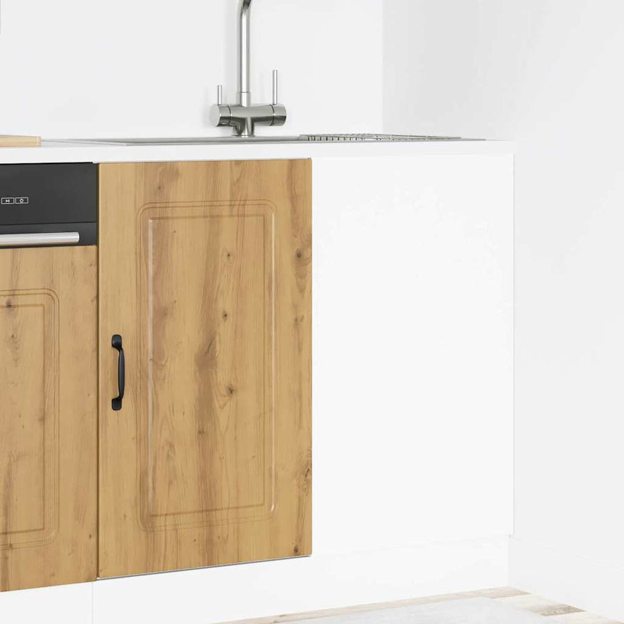 Keuken onderkast Kalmar bewerkt hout artisanaal eikenkleur