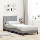 Bed frame without mattress "Hanko" 80x200 cm fabric light grey
