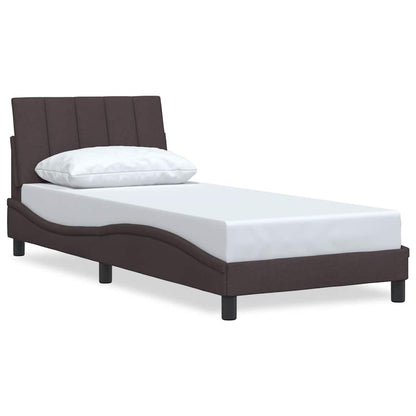 Bedframe Zonder Matras Stof 80 x 200 cm Donkerbruin