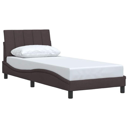 Bedframe Zonder Matras Stof 80 x 200 cm Donkerbruin
