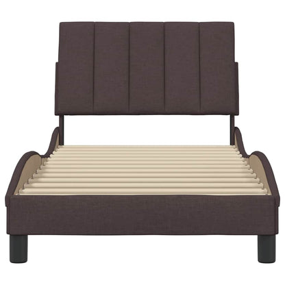 Bedframe Zonder Matras Stof 80 x 200 cm Donkerbruin