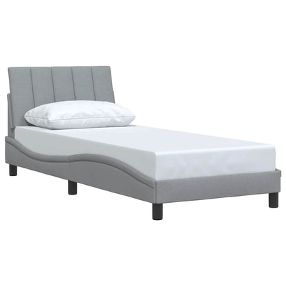 Bedframe zonder matras 90x190 cm stof lichtgrijs