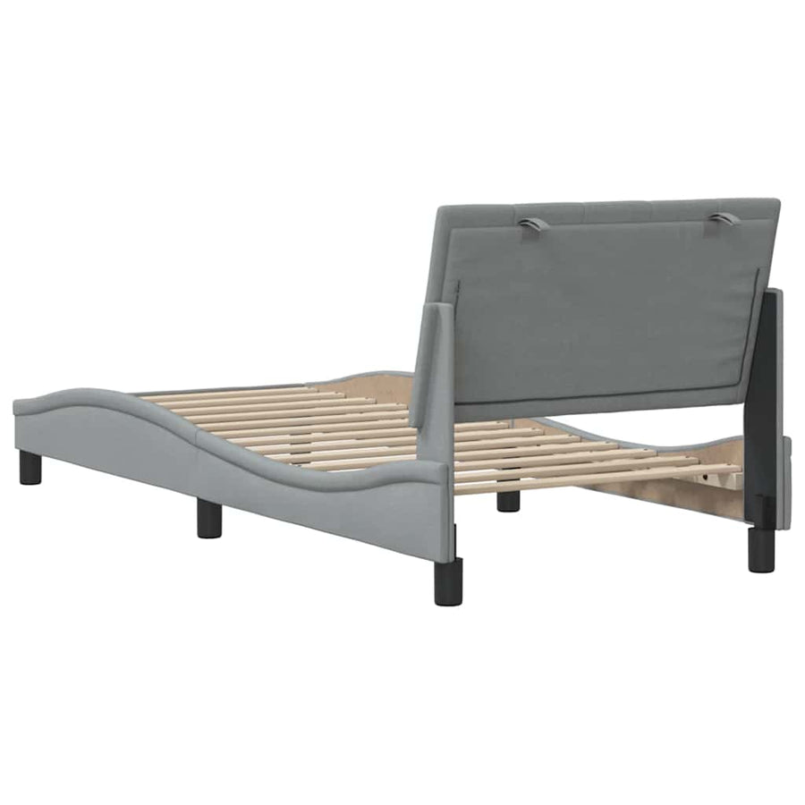 Bedframe zonder matras 90x190 cm stof lichtgrijs