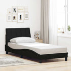 Bed frame without mattress "Hanko" 90x190 cm black fabric
