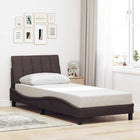 Bed frame without mattress "Hanko" 90x190 cm dark brown fabric