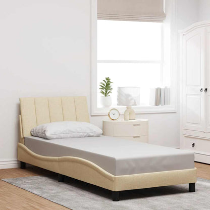 Bedframe zonder matras "Hanko" 90x190 cm stof crèmekleurig
