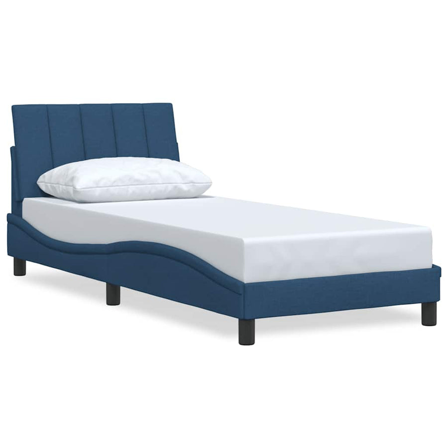 Bedframe zonder matras "Hanko" 90x190 cm stof blauw