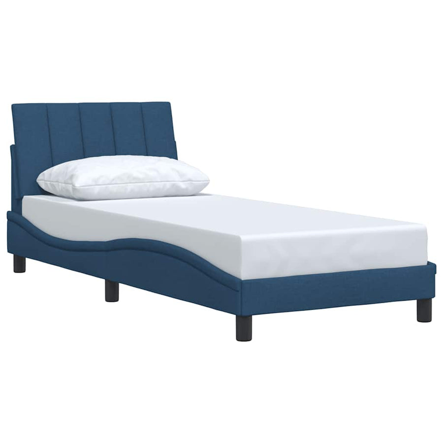 Bedframe zonder matras "Hanko" 90x190 cm stof blauw