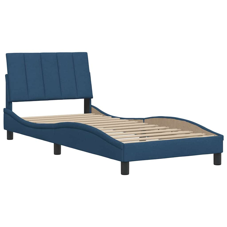 Bedframe zonder matras "Hanko" 90x190 cm stof blauw