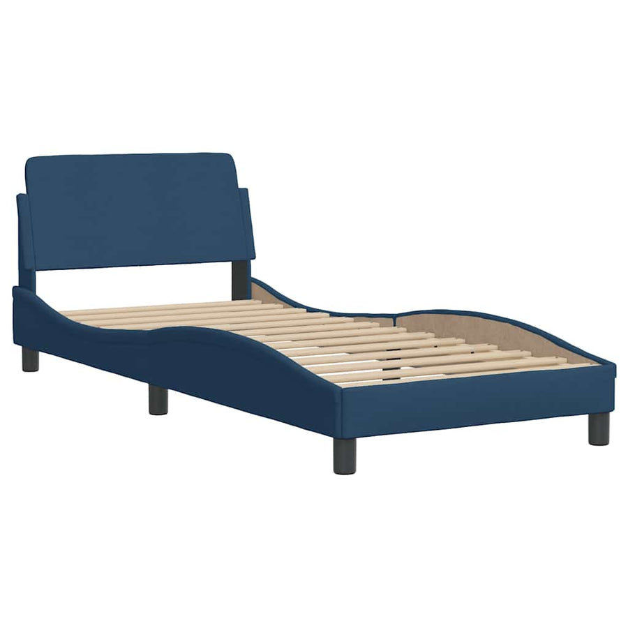 Bedframe zonder matras "Hanko" 90x190 cm stof blauw