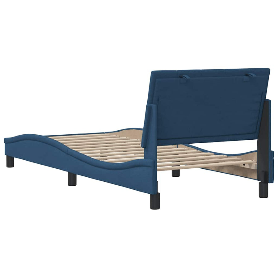 Bedframe zonder matras "Hanko" 90x190 cm stof blauw
