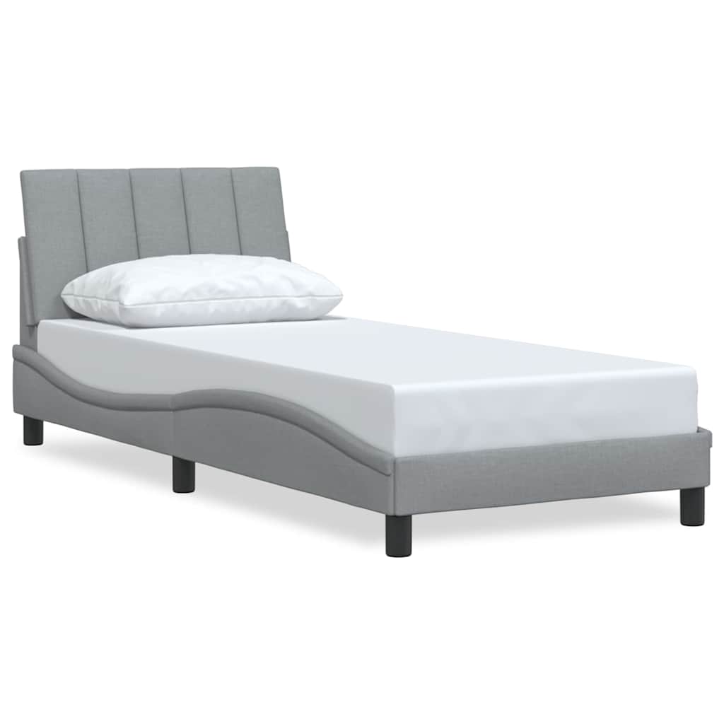 Bedframe zonder matras 90x200 cm stof lichtgrijs