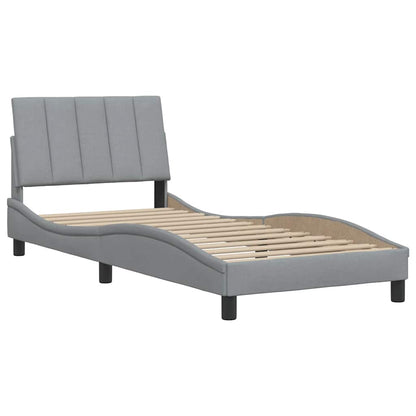 Bedframe zonder matras 90x200 cm stof lichtgrijs