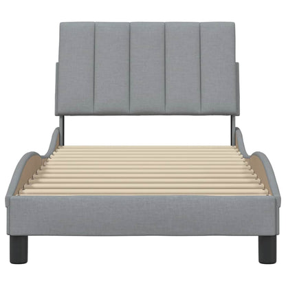 Bedframe zonder matras 90x200 cm stof lichtgrijs