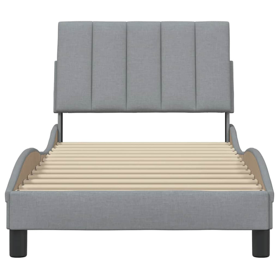 Bedframe zonder matras 90x200 cm stof lichtgrijs