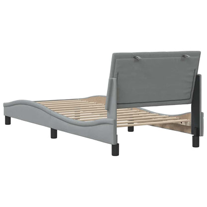 Bedframe zonder matras 90x200 cm stof lichtgrijs