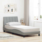 Bed frame without mattress "Hanko" 90x200 cm fabric light grey