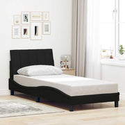 Bed frame without mattress "Hanko" 90x200 cm black fabric