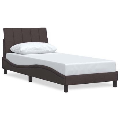 Bedframe zonder matras 90x200 cm stof donkerbruin