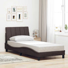 Bedframe 90x200 cm stof donkerbruin