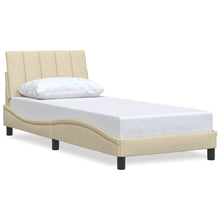 Bedframe zonder matras 90x200 cm stof crèmekleurig