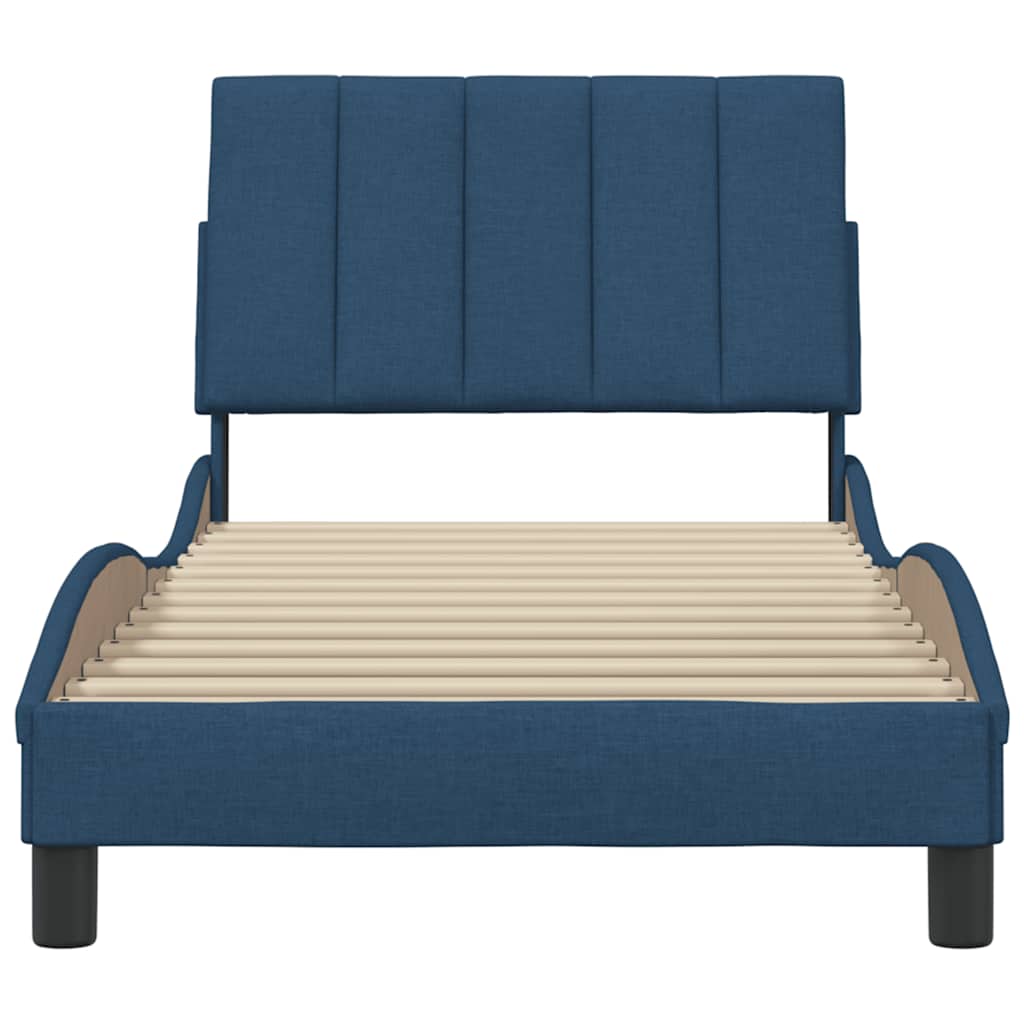 Bedframe Zonder Matras Stof 90 x 200 cm Blauw