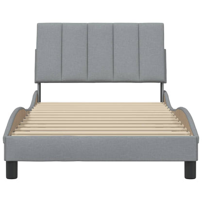 Bedframe zonder matras 100x200 cm stof lichtgrijs