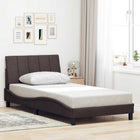 Bedframe 100x200 cm donkerbruin stof