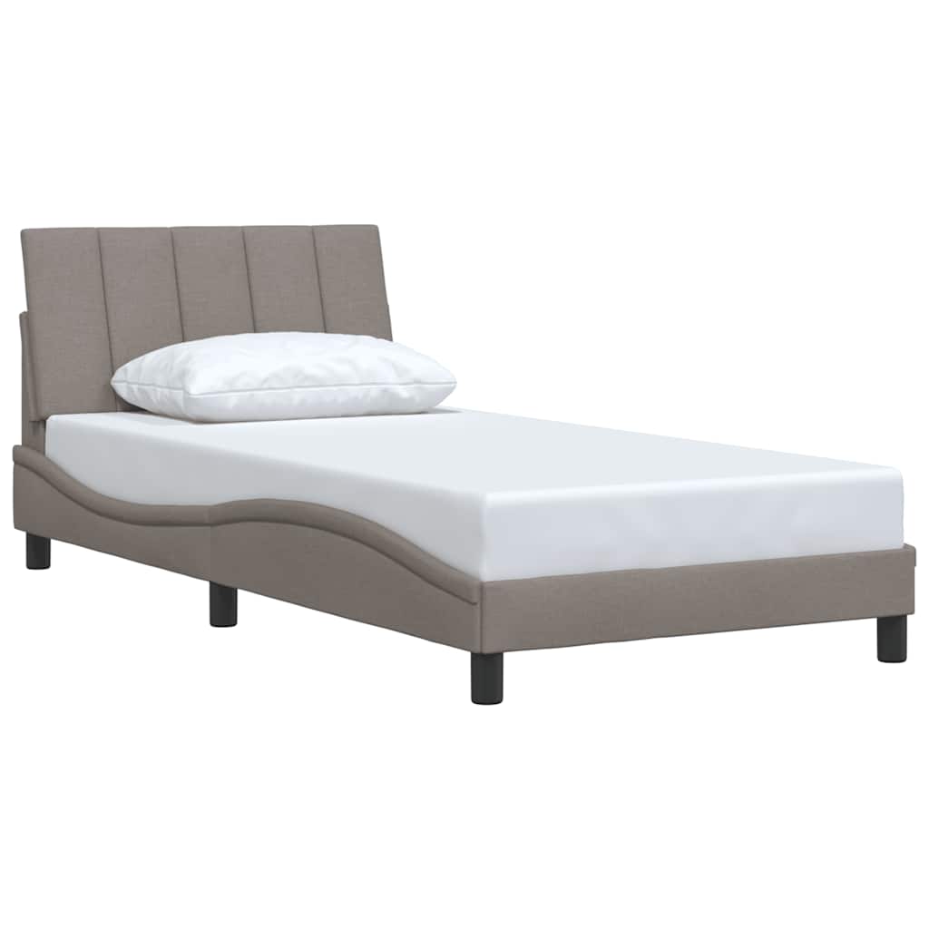 Bedframe zonder matras "Hanko" 100x200 cm stof taupe
