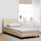 Bed frame without mattress "Hanko" 100x200 cm fabric cream-colored