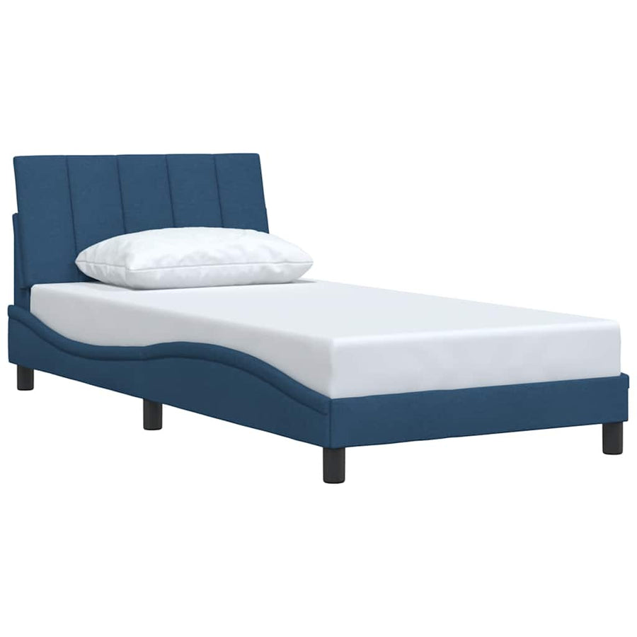 Bedframe zonder matras 100x200 cm stof blauw