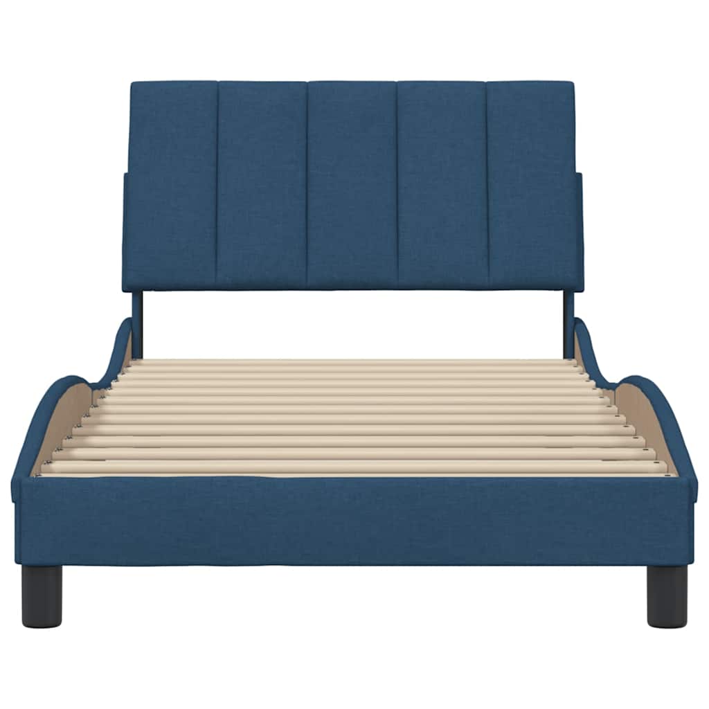 Bedframe zonder matras 100x200 cm stof blauw