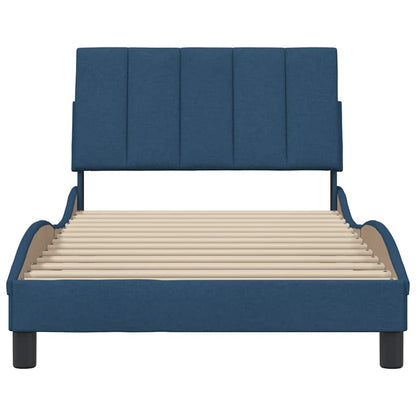 Bedframe zonder matras 100x200 cm stof blauw