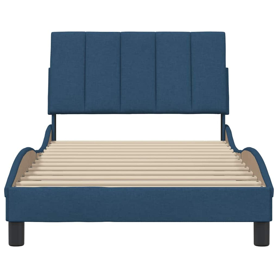 Bedframe zonder matras 100x200 cm stof blauw