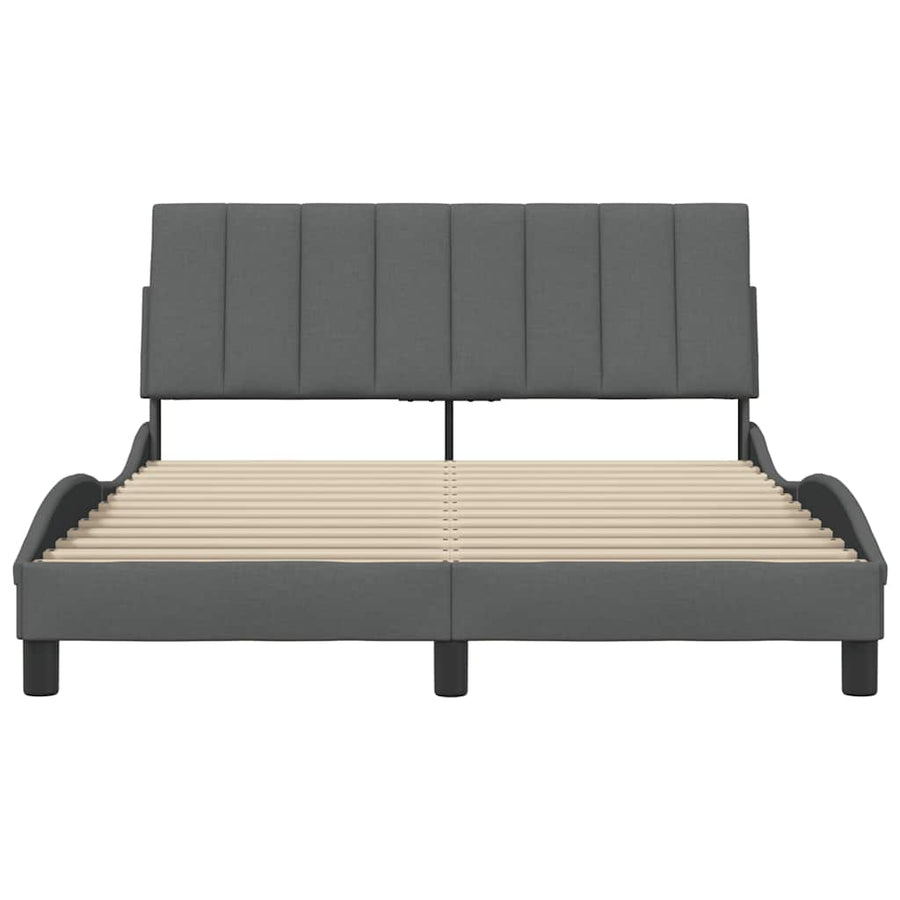 Bedframe zonder matras 120x200 cm stof donkergrijs