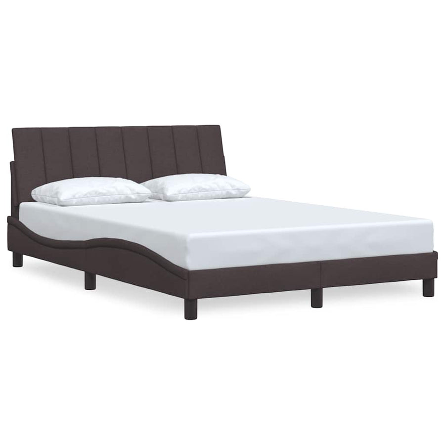 Bedframe zonder matras 120x200 cm stof donkerbruin