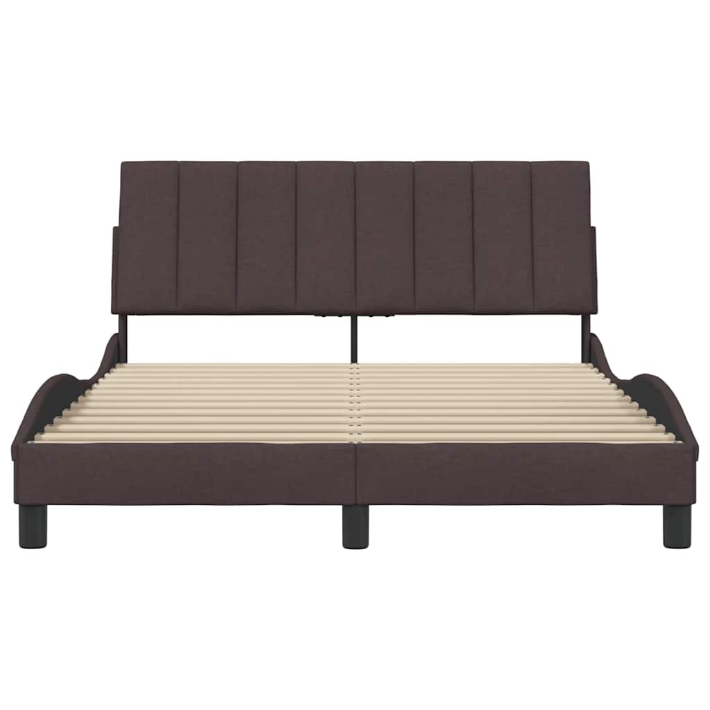 Bedframe zonder matras 120x200 cm stof donkerbruin