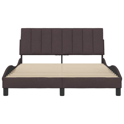 Bedframe zonder matras 120x200 cm stof donkerbruin