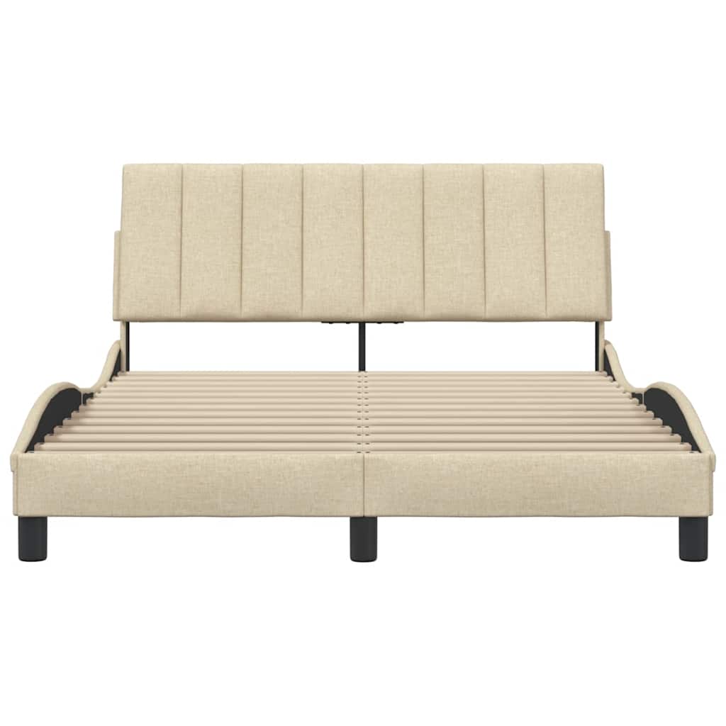 Bedframe zonder matras "Hanko" 120x200 cm stof crèmekleurig