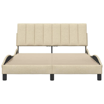 Bedframe zonder matras "Hanko" 120x200 cm stof crèmekleurig