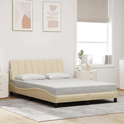Bedframe zonder matras "Hanko" 120x200 cm stof crèmekleurig