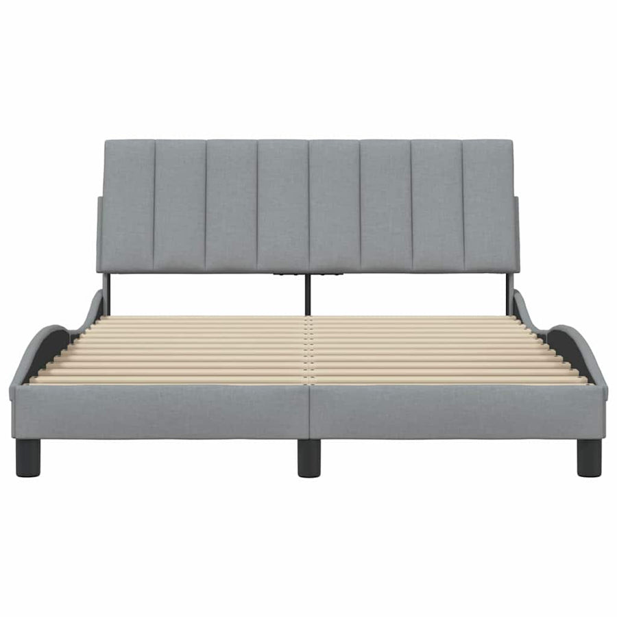 Bedframe zonder matras stof lichtgrijs 140x190 cm