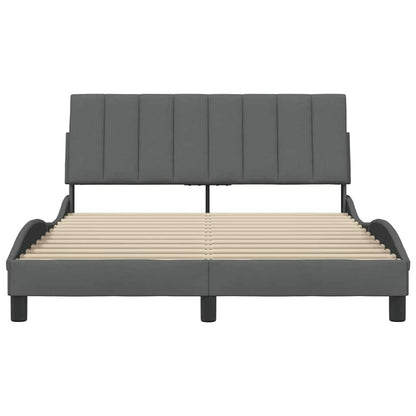 Bedframe zonder matras stof donkergrijs 140x190 cm