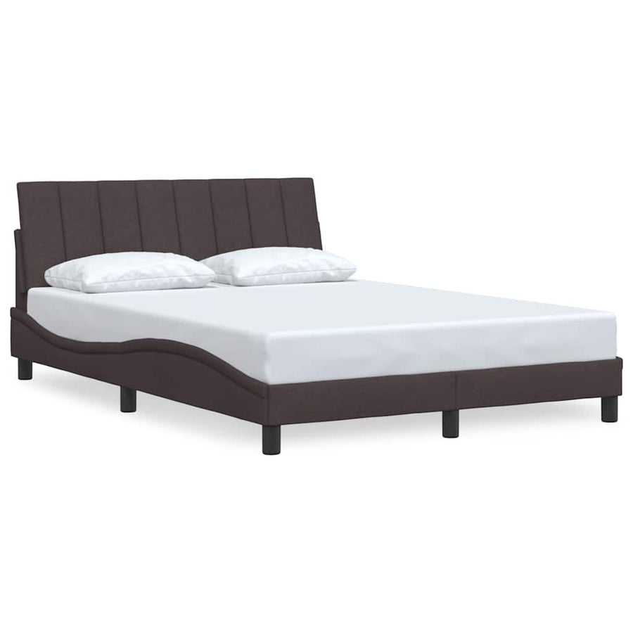 Bedframe zonder matras "Hanko" stof donkerbruin 140x190 cm