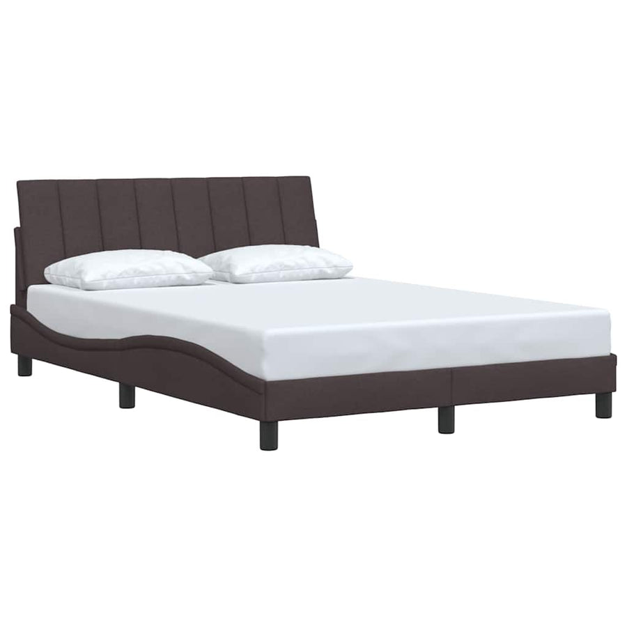 Bedframe zonder matras "Hanko" stof donkerbruin 140x190 cm
