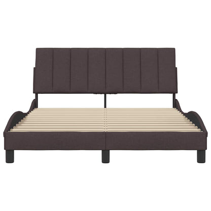 Bedframe zonder matras "Hanko" stof donkerbruin 140x190 cm