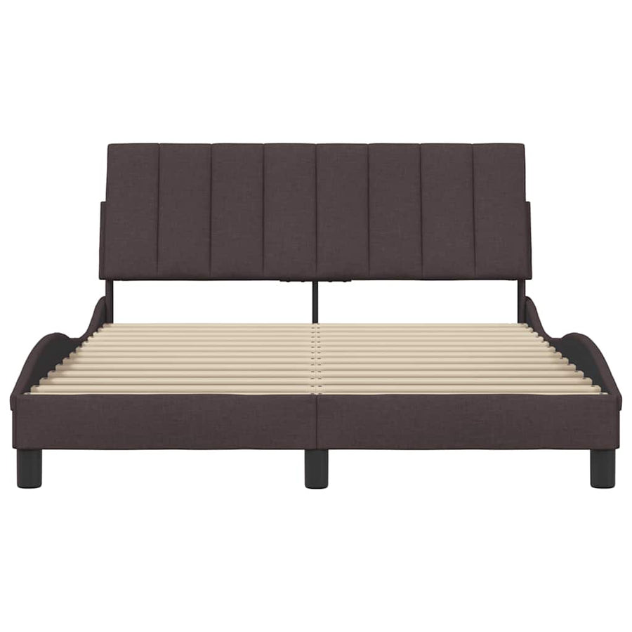 Bedframe zonder matras "Hanko" stof donkerbruin 140x190 cm