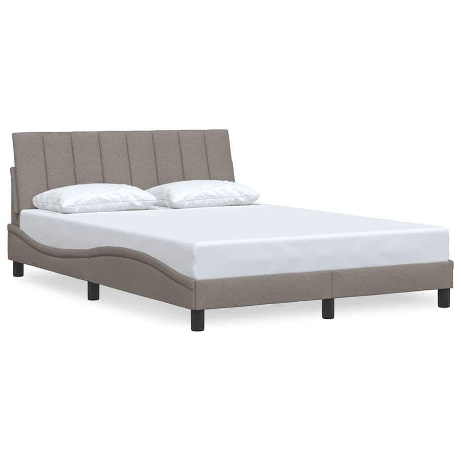 Bedframe Zonder Matras Stof 140 x 190 cm Taupe