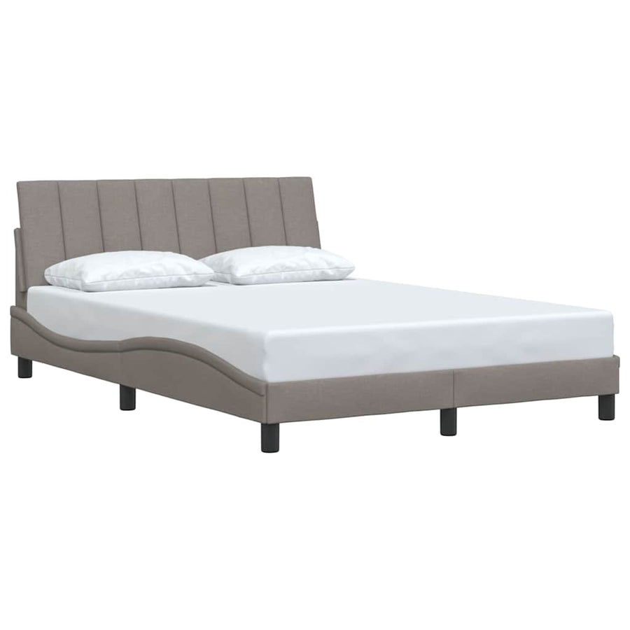 Bedframe Zonder Matras Stof 140 x 190 cm Taupe
